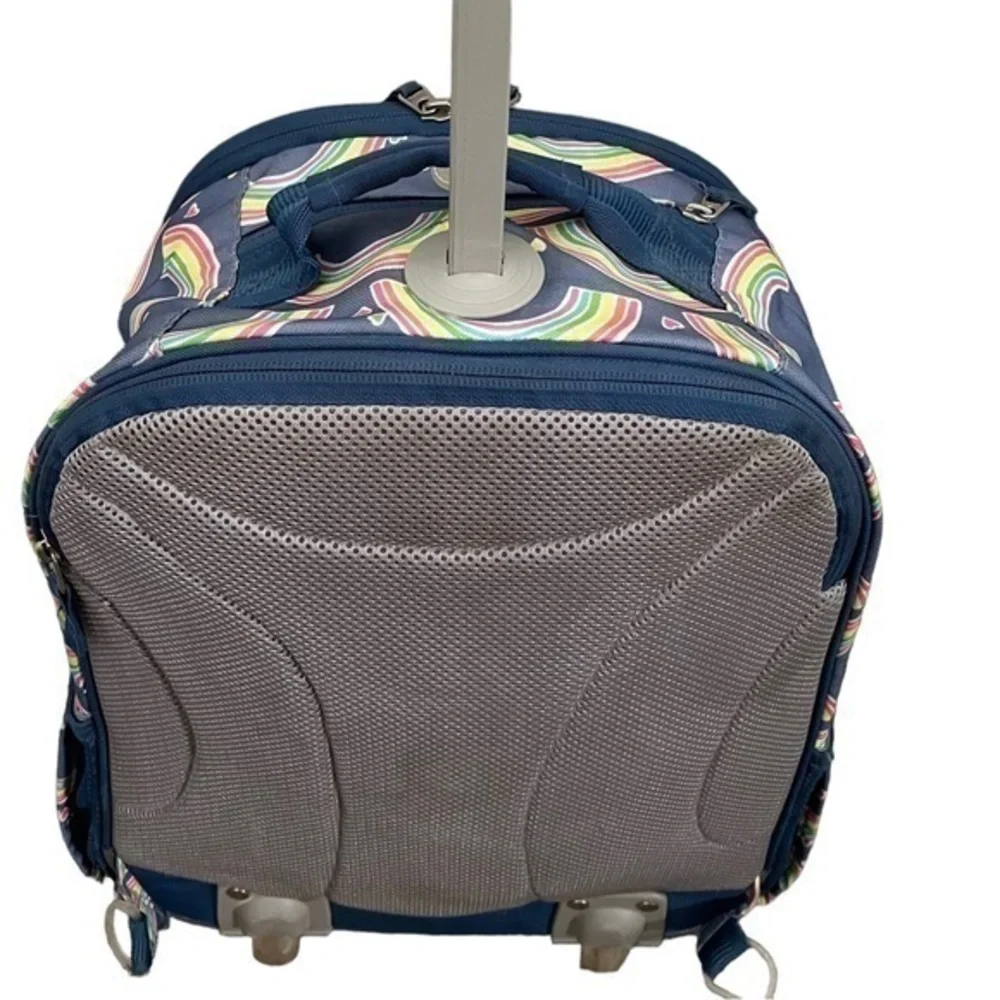Pottery Barn Kids Mackenzie Blue Rainbow‎ Rolling Backpack